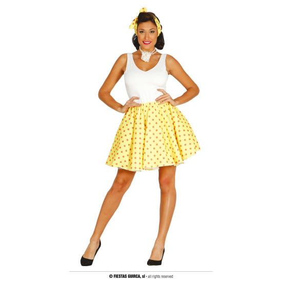 Set Adulto Pin Up Falda Amarilla Talla Accesorios Textiles Para