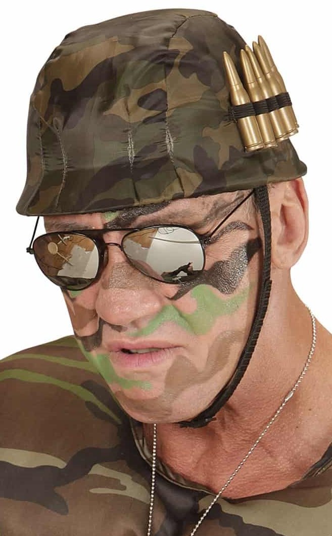 Disfraz de casco del ejército para adulto, talla única, Multicolorido