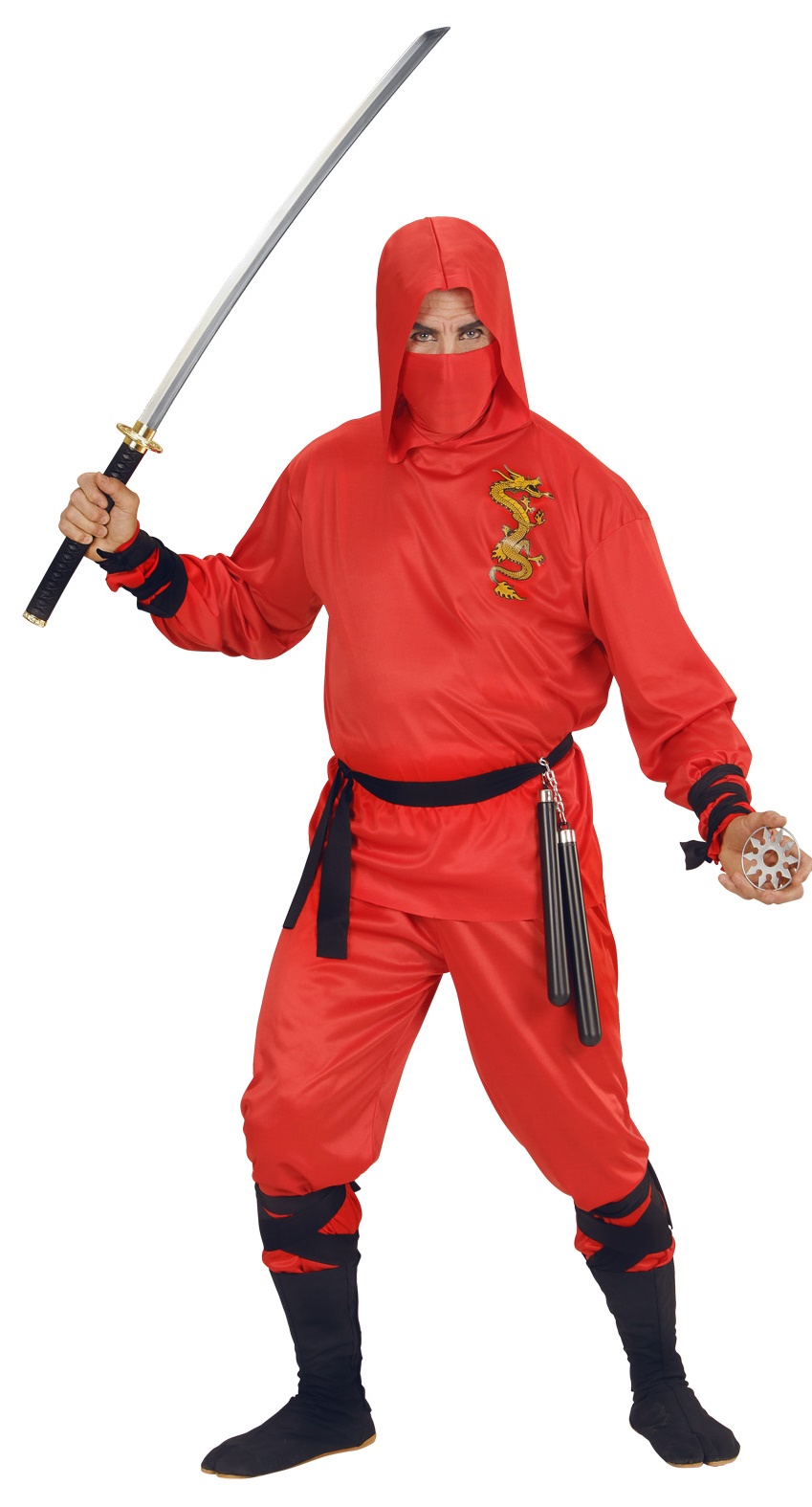 Disfraz de Ninja Rojo con Accesorios Infantil