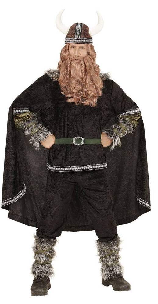 Conjunto de accesorios para disfraz de barba y peluca vikinga de lujo para  adultos (gris)