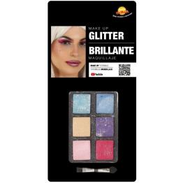 Set de Maquillaje con 6 Colores con Glitter y Pincel
