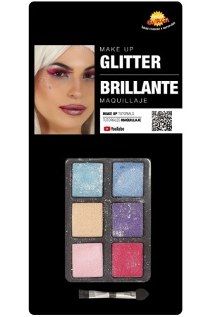 Set de Maquillaje con 6 Colores con Glitter y Pincel