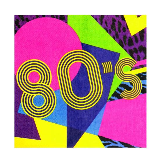 12 servilletas años 80 (33x33 cm) - Pop Party 12 servilletas años 80 (33x33 cm) - Pop Party