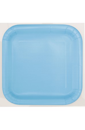 14 platos cuadrados azul cielo (23 cm) - Línea Colores Básicos