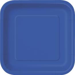 16 platos cuadrados pequeños azul oscuro (18 cm) - Línea Colores Básicos