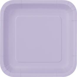 16 platos cuadrados pequeños lilas (18 cm) - Línea Colores Básicos