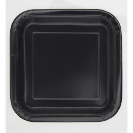 16 platos cuadrados pequeños negros (18 cm) - Línea Colores Básicos