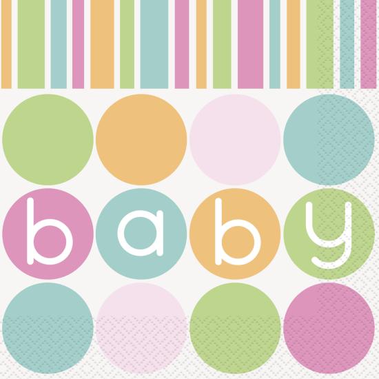 16 servilletas (33x33 cm) - Pastel Baby Shower 16 servilletas (33x33 cm) - Pastel Baby Shower