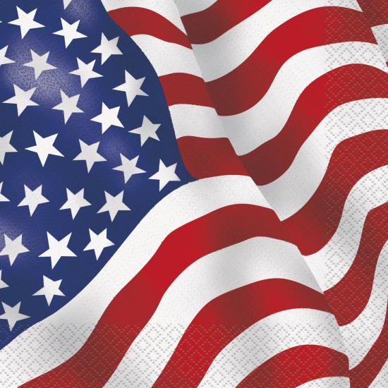 16 servilletas Bandera de USA (33x33 cm) - Fiesta Estados Unidos 16 servilletas Bandera de USA (33x33 cm) - Fiesta Estados Unidos