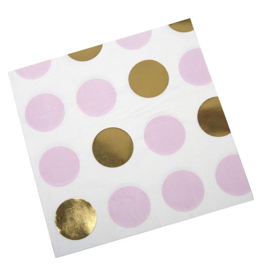 16 servilletas de lunares rosas y dorados (33x33 cm) - Pattern Works Pink 16 servilletas de lunares rosas y dorados (33x33 cm) - Pattern Works Pink