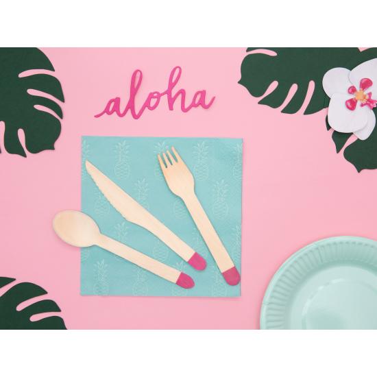 18 cubiertos rosas de madera (16cm) - Aloha Turquoise 18 cubiertos rosas de madera (16cm) - Aloha Turquoise