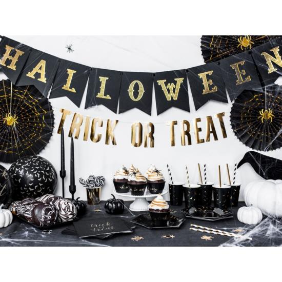 2 Abanicos de papel decorativos negros con araña dorada (32-40 cm) - Trick or Treat Collection 2 Abanicos de papel decorativos negros con araña dorada (32-40 cm) - Trick or Treat Collection