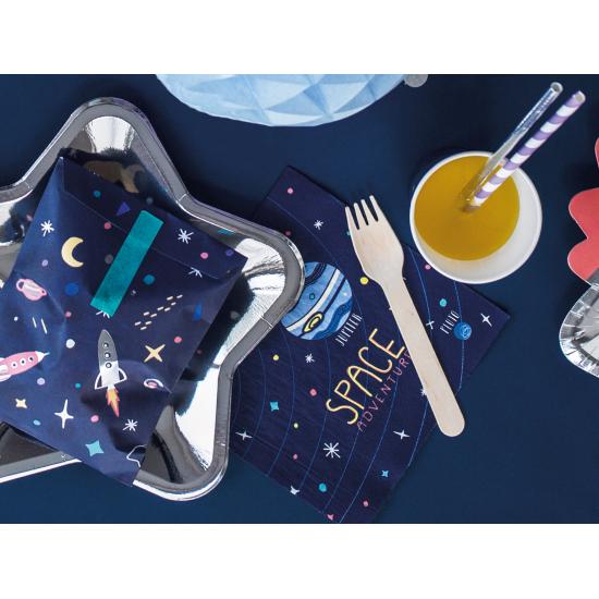 20 servilletas azules con estampado "Space Adventure" de papel (33x33 cm) - Space Party