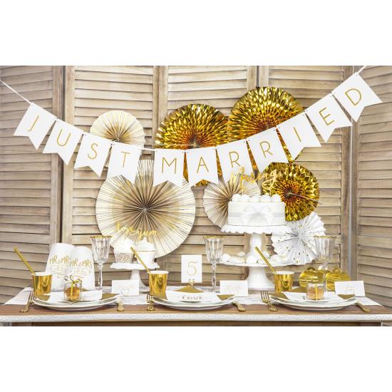 20 servilletas blancas con lunares dorados de papel (33x33 cm) - First communion