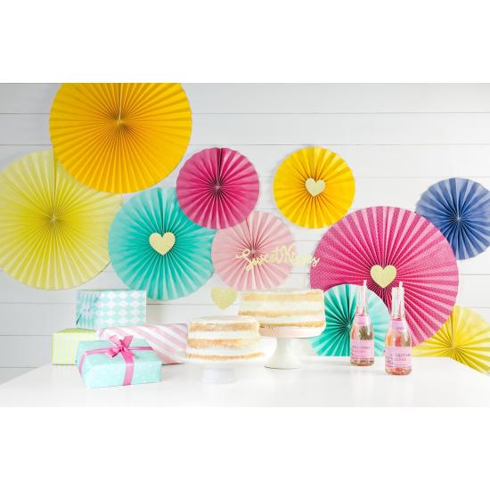 3 abanicos de papel decorativos azul turquesa 3 abanicos de papel decorativos azul turquesa