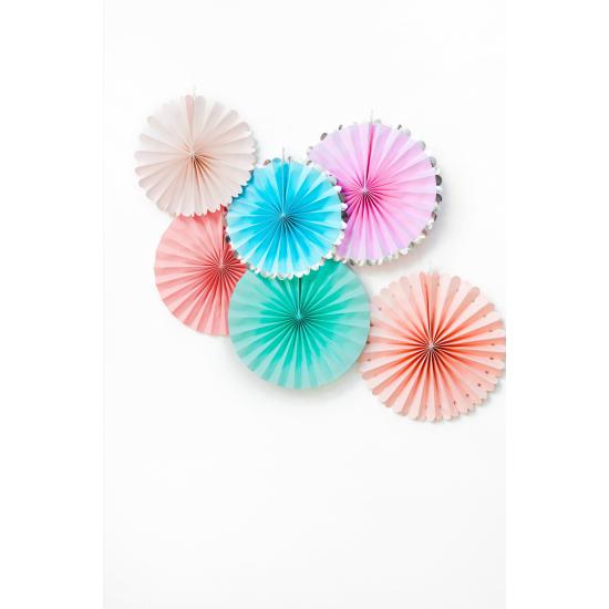 3 abanicos de papel decorativos azul turquesa 3 abanicos de papel decorativos azul turquesa