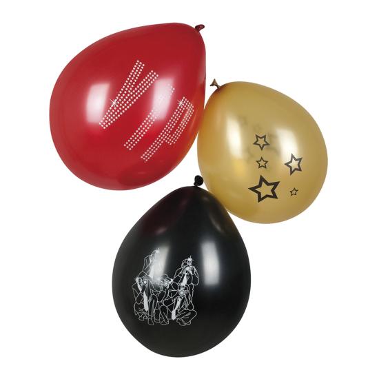 3 globos para fiesta VIP colores surtidos (25 cm) - Elegant Collection