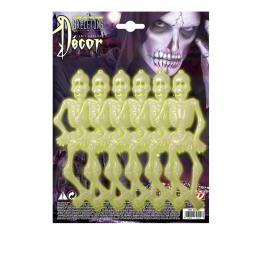 6 esqueletos fluorescentes Halloween
