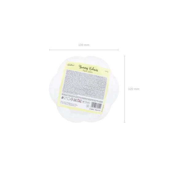 6 platos amarillo pastel con borde dorado "Always be positive" de papel (13 cm) - Yummy 6 platos amarillo pastel con borde dorado "Always be positive" de papel (13 cm) - Yummy