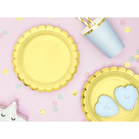 6 platos amarillo pastel de papel (18 cm) - Yummy 6 platos amarillo pastel de papel (18 cm) - Yummy