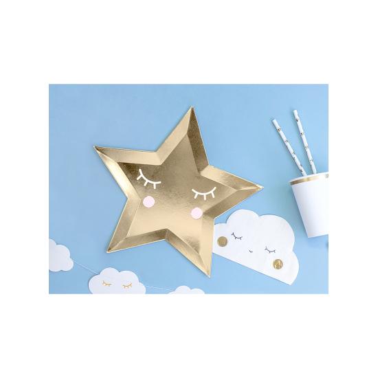 6 platos con forma de estrella con pestañas y coloretes (27cm) - Golden Sky 6 platos con forma de estrella con pestañas y coloretes (27cm) - Golden Sky