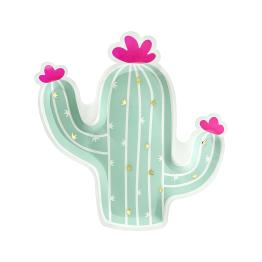 6 platos de cactus (23 cm) - Llama Party