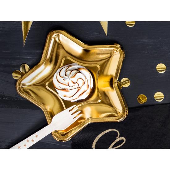 6 platos dorados con forma de estrella de papel (18 cm) - New Year’s Eve & Carnival 6 platos dorados con forma de estrella de papel (18 cm) - New Year’s Eve & Carnival