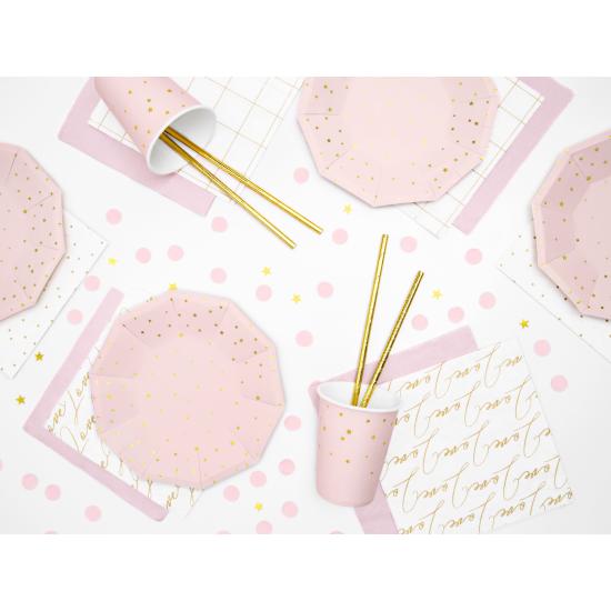 6 platos rosas pastel con estrellas doradas de papel (18 cm) 6 platos rosas pastel con estrellas doradas de papel (18 cm)