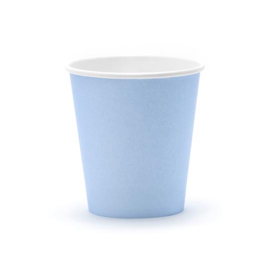 6 vasos azul pastel de papel - Pastelove