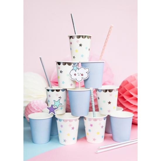 6 vasos con estrellas de colores - Unicorn Collection