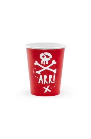 6 vasos rojos de piratas - Pirates Party