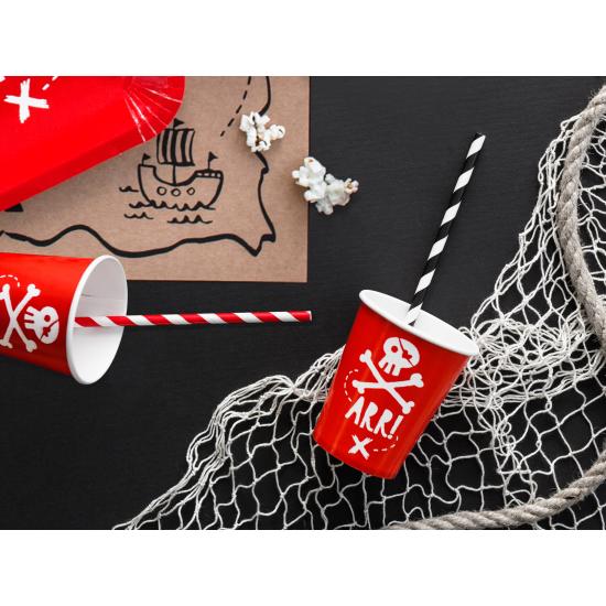 6 vasos rojos de piratas - Pirates Party