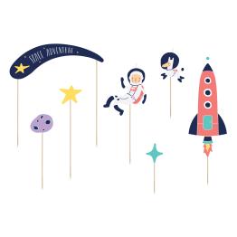 7 decoraciones para tarta "Space Adventure" - Space Party