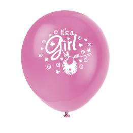 8 globos rosas (30 cm) - Pink Clothesline Baby Shower