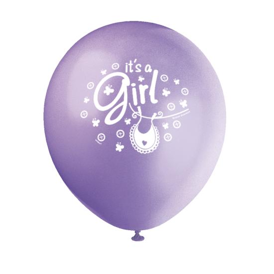 8 globos rosas (30 cm) - Pink Clothesline Baby Shower