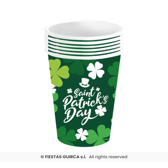 6 Vasos Desechables San Patricio 240 ml