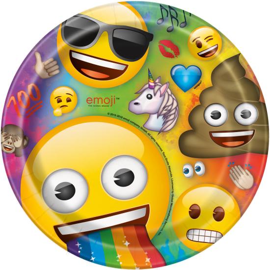 8 platos de Emoji (23 cm)