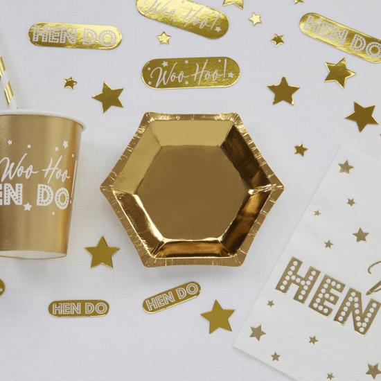 8 platos hexagonales dorados de papel (12,5 cm) - Glitz & Glamour Black & Gold 8 platos hexagonales dorados de papel (12,5 cm) - Glitz & Glamour Black & Gold