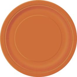 8 platos naranjas (23 cm) - Línea Colores Básicos