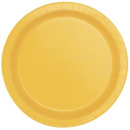 8 platos pequeños amarillos (18 cm) - Línea Colores Básicos