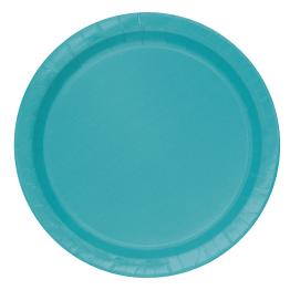 8 platos pequeños azul aguamarina (18 cm) - Línea Colores Básicos