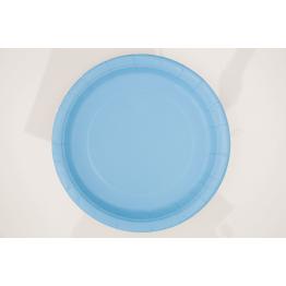 8 platos pequeños azul cielo (18 cm) - Línea Colores Básicos