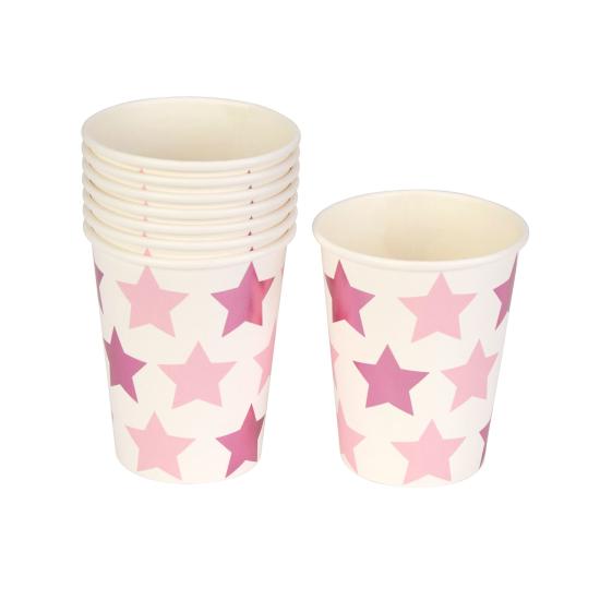 8 vasos con estrellas rosas y moradas - Blue Star 8 vasos con estrellas rosas y moradas - Blue Star