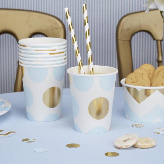 8 vasos de lunares azules y dorados  - Pattern Works Blue 8 vasos de lunares azules y dorados  - Pattern Works Blue