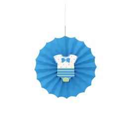 Abanico de papel decorativo azul - Baby Shower