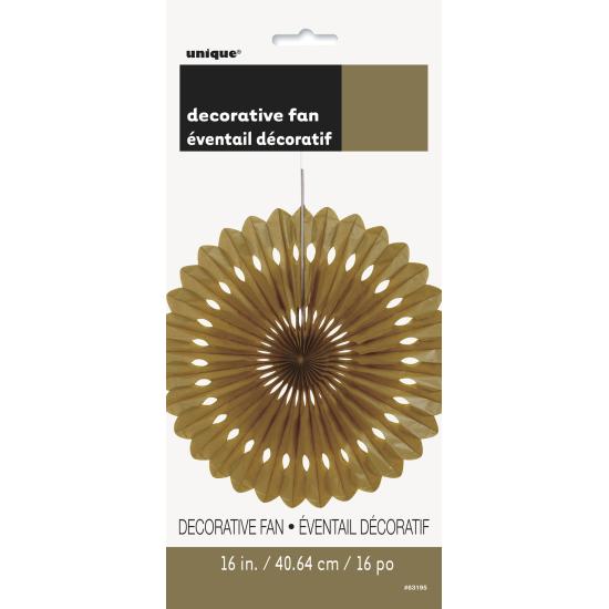 Abanico de papel decorativo dorado - Línea Colores Básicos