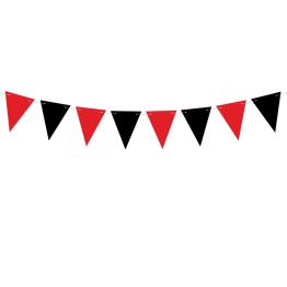 Banderín rojo y negro de papel - Pirates Party