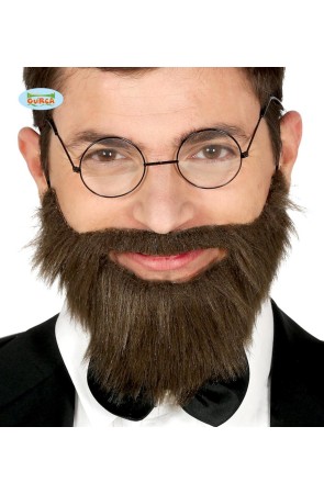 Barba y bigote castaños para hombre