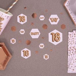Confeti para mesa "18" - Glitz & Glamour Pink & Rose Gold