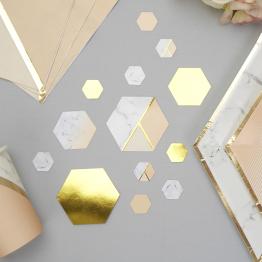 Confeti para mesa estampado geométrico melocotón - Colour Block Marble